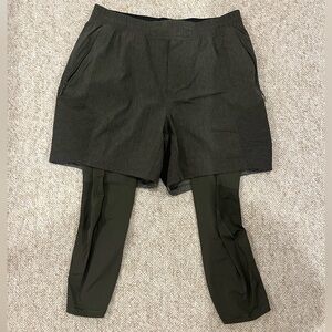 Lululemon license to train 2 in 1 shorts/tights large